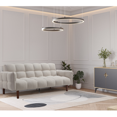 3-seater Sofa Bed Beige Sole Metal Leg