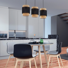 Boho 3-Light Pendant Lamp Bar-Blk