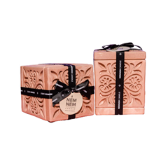 Large Cube Jar Maltese Heart Tile Candle