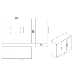 Office Cabinet Oak Larex Black
