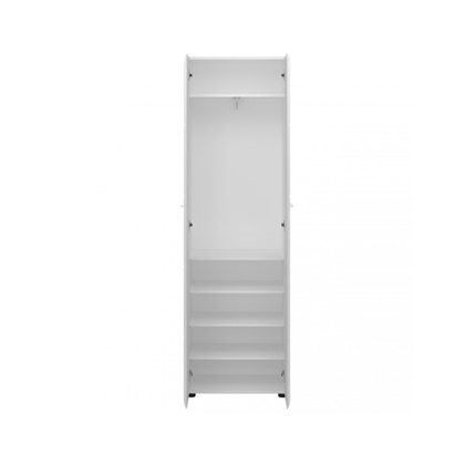 2 Doors Wardrobe – Alpine White & PVC White Gloss