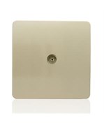 Trendi 1 Gang Modern Glossy Screwless Television Coaxial Socket Champagne Gold