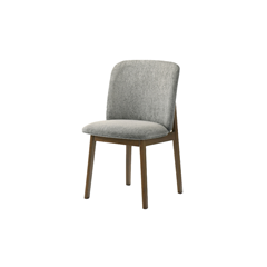 Dining Table with Walnut Chair – Light Grey & Walnut