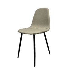 Modern Dining Set – Wood Finish Glass Table with Custom Grey Chairs