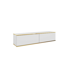 TV Unit with Gold Legs – White
