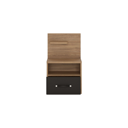 Bedside Cabinet 1 Shelf – Stirling Oak & Black M