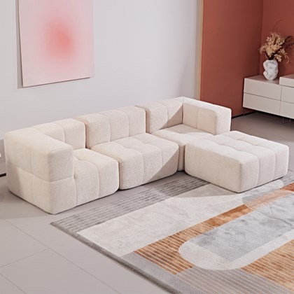 2-Seater Adjustable Sofa - Beige