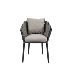 Armchair Aluminum & Rope Design - Taupe