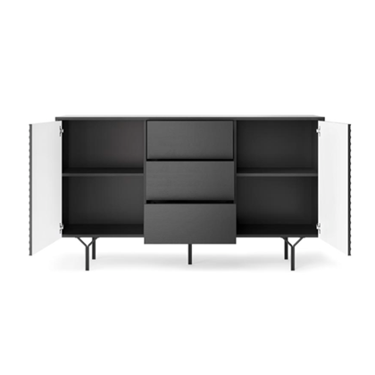 Sideboard 2 Doors 3 Drawers - Black