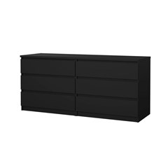 Black Naia Double dresser 6 drawers