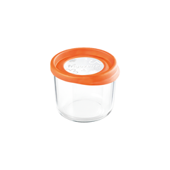 Container Glass Round 12cm Diameter Orange