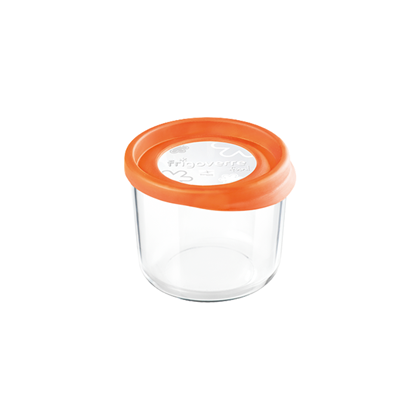 Container Glass Round 12cm Diameter Orange