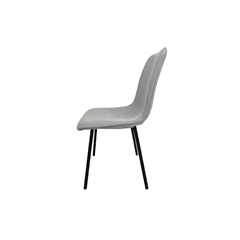 Chair Fabric Black Metal Legs - Grey