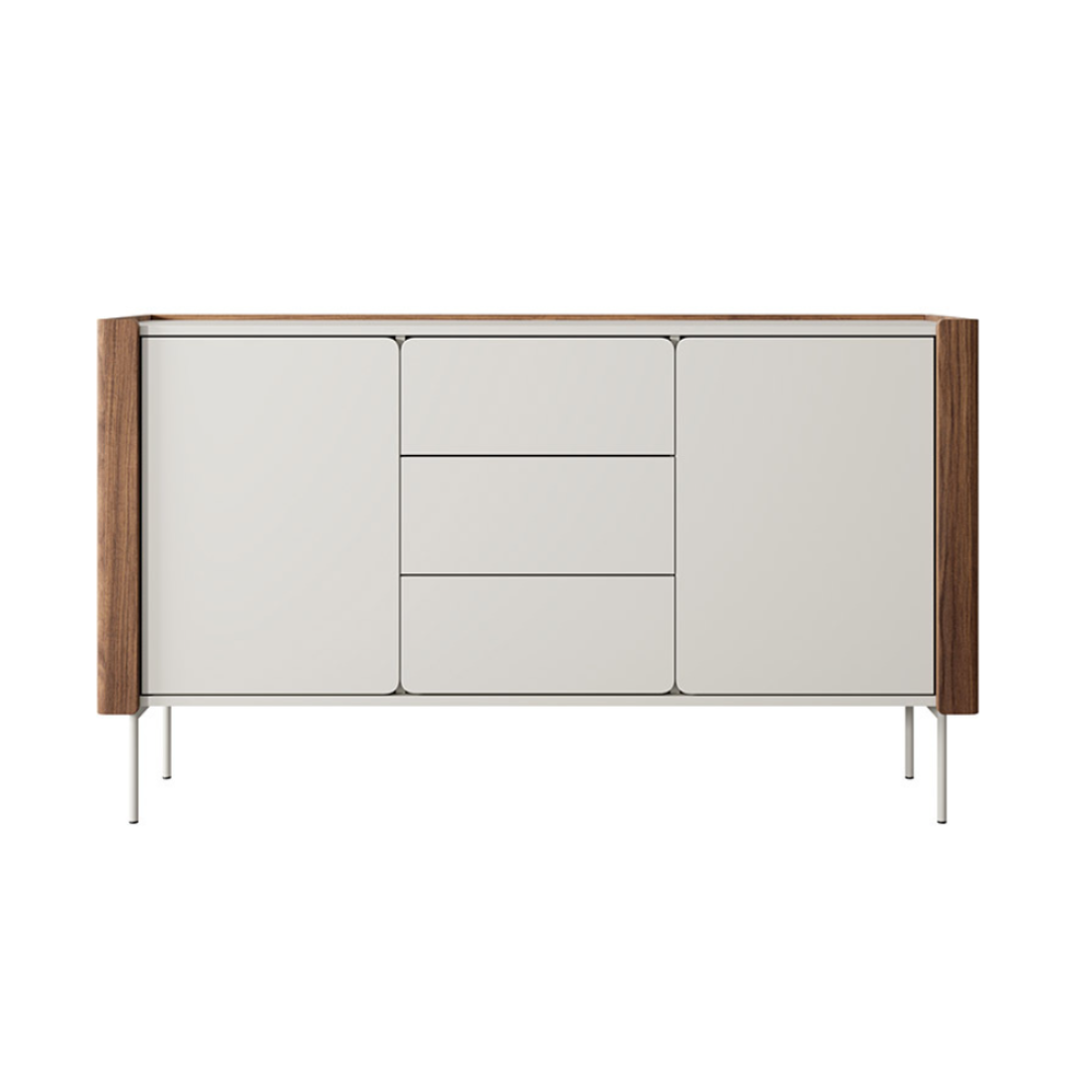 Sideboard with 2 Doors and Drawers – Walnut Warmia & Cashmere