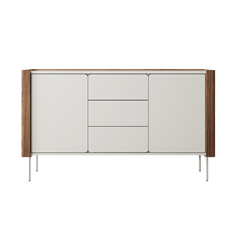 Sideboard with 2 Doors and Drawers – Walnut Warmia & Cashmere