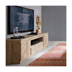 TV Unit 2 Doors 1 Shelf – Golden Ribbeck Oak