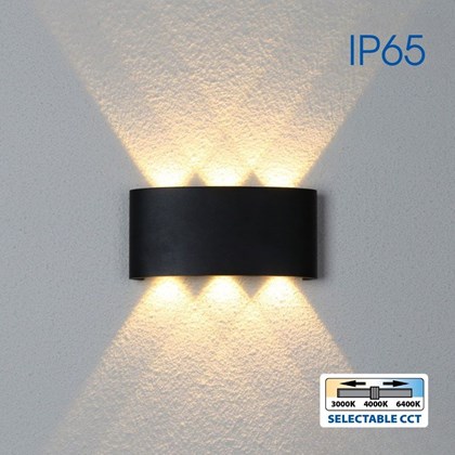 Wall Light LED 6W CCT-Switch IP65 - Black
