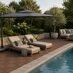Side Pole Umbrella 3x4m – Charcoal