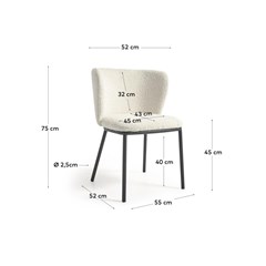 White Fleece Chair With Steel Legs