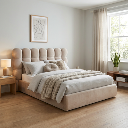 Upholstery Bed with Gas Lift 160x200 - Taupe
