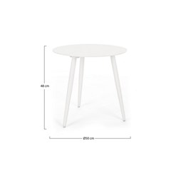 White Side Table Ridley 48x50cm