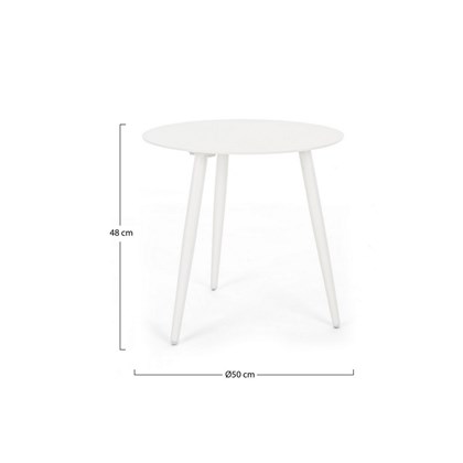 White Side Table 48x50cm