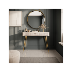 Lante Dressing Table – Warm Beige & Gold