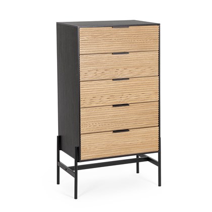 Chest of Drawers Allycia Black Nat 5drawers