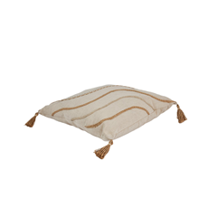 Cushion with Pompons – Beige & White