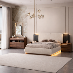 Dresser Table – Walnut/Travertene