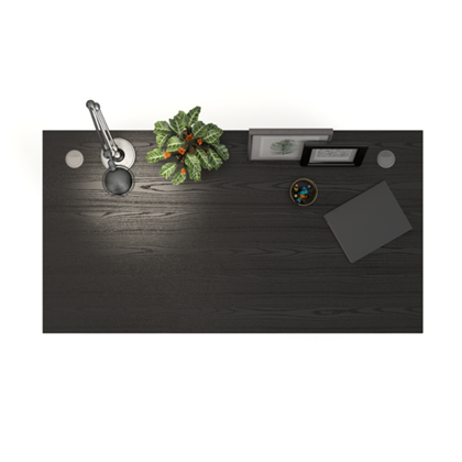 Desk with Black Panel and Adjustable Height