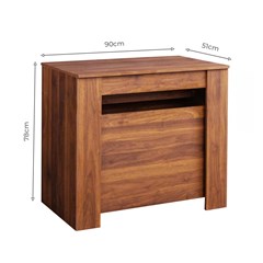 Extendable Dining Table Wood Grain Finish