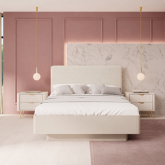 Bedroom Set 160x200 – Beige & Gold