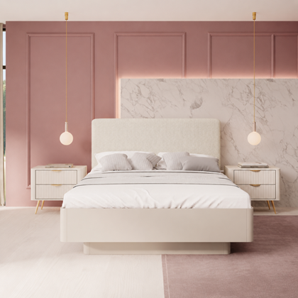 Bedroom Set 160x200 – Beige & Gold