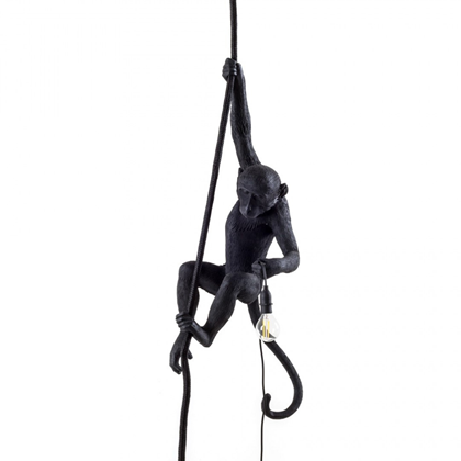 Monkey Lamp-Outdoor With Rope Black