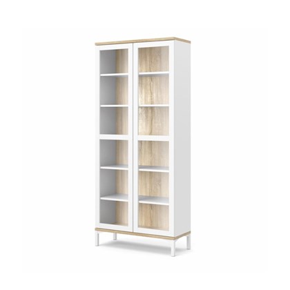 Roomers China Cabinet 2 Doors White Oak