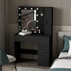 Vanity Table Black 90X45X140cm