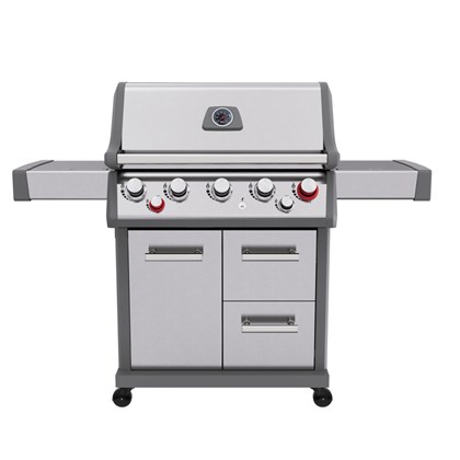 4 Burner Gas Grill SS Silver & White