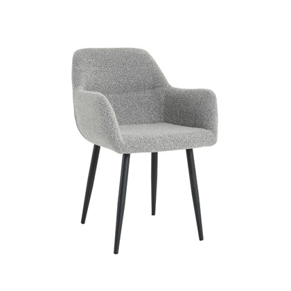 Dining Chair Grey Boucle Fabric