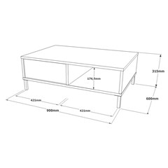 Rectangular Coffee Table - Wotan Oak & Black