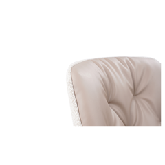 Swivel Dining Chair – Leather Taupe & Light Grey Fabric