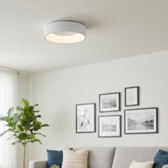 Ceiling Lamp Aluminium & Acrylic White