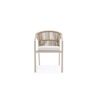 Aluminium Rope Dining Chair – Light Brown & Beige