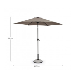 Taupe Outdoor Parasol 2.7M W-Tilt