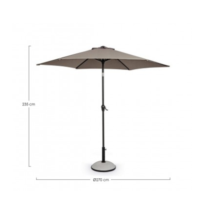 Taupe Outdoor Parasol 2.7M W-Tilt