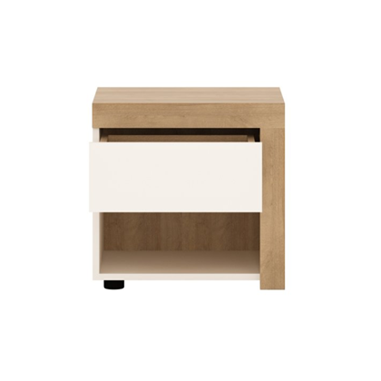 Right-sided Bedside Table 1 Shelf – Riviera Oak Light & White