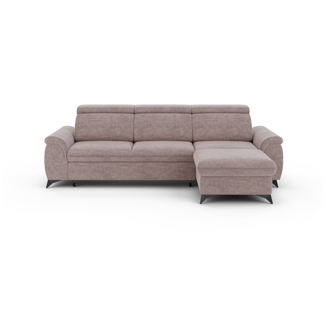 Sofa RH with Adjustable Headrests & Storage -  Grey