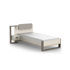 Children's Bedside Table – Beige & Grey