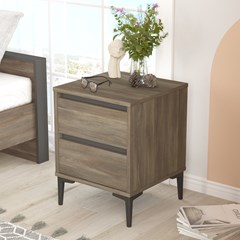 Bedside Table Wood Anthracite