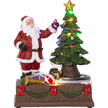 Decorative Scene Santa With Christmas Tree